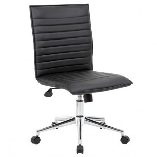 Boss B9534C-BK Black Vinyl Armless Hospitality Task Chair Boss B9534C-BK Black Vinyl Armless Hospitality Task Chair