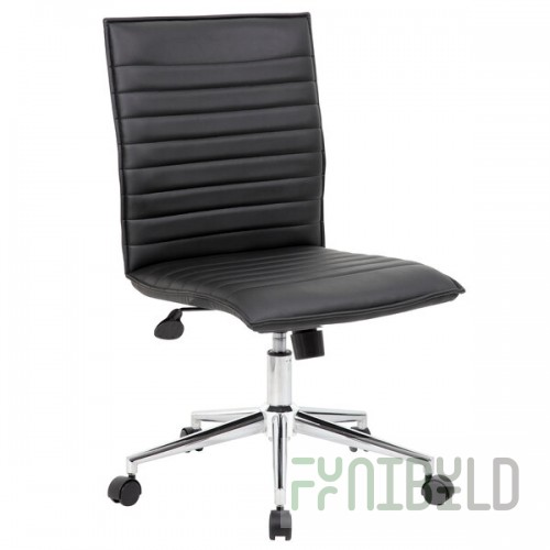 Boss B9534C-BK Black Vinyl Armless Hospitality Task Chair