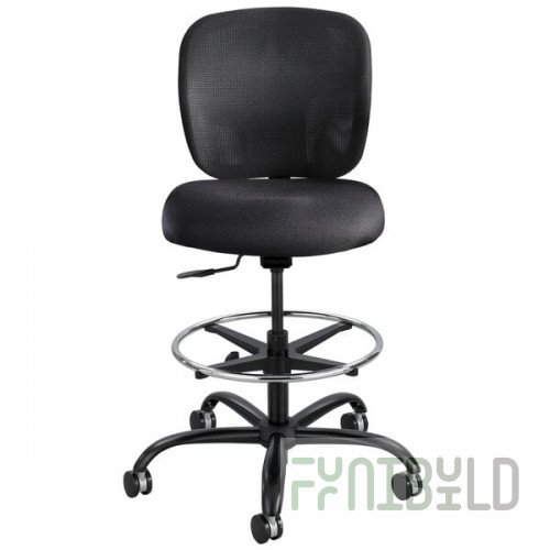 Safco 3394BL Vue Heavy-Duty Black Fabric Extended Height Stool