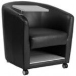 Flash Furniture Charcoal Gray Fabric Guest Chair with Tablet Arm, Front Casters, and Under Seat Storage Flash Furniture Charcoal Gray Fabric Guest Chair with Tablet Arm, Front Casters, and Under Seat Storage