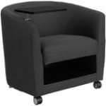 Flash Furniture Charcoal Gray Fabric Guest Chair with Tablet Arm, Front Casters, and Under Seat Storage Flash Furniture Charcoal Gray Fabric Guest Chair with Tablet Arm, Front Casters, and Under Seat Storage