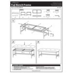 LumiSource Fuji Gray Faux Leather Bench with Black Metal Frame