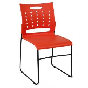 Flash Furniture RUT-2-OR-GG Hercules Orange Sled Base Stack Chair with Air-Vent Back Flash Furniture RUT-2-OR-GG Hercules Orange Sled Base Stack Chair with Air-Vent Back