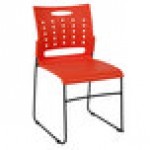 Flash Furniture RUT-2-OR-GG Hercules Orange Sled Base Stack Chair with Air-Vent Back Flash Furniture RUT-2-OR-GG Hercules Orange Sled Base Stack Chair with Air-Vent Back