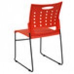 Flash Furniture RUT-2-OR-GG Hercules Orange Sled Base Stack Chair with Air-Vent Back Flash Furniture RUT-2-OR-GG Hercules Orange Sled Base Stack Chair with Air-Vent Back