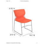 Flash Furniture Hercules Orange Full-Back Ventilated Contoured Stacking Chair with Gray Sled Base