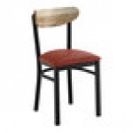 Lancaster Table & Seating Boomerang Black Finish Chair with Burgundy Vinyl Seat and Driftwood Back - Unassembled Lancaster Table & Seating Boomerang Black Finish Chair with Burgundy Vinyl Seat and Driftwood Back - Unassembled
