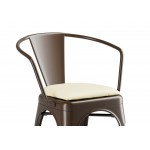 Lancaster Table & Seating Alloy Copper Indoor Arm Chair with White Vinyl Cushion Lancaster Table & Seating Alloy Copper Indoor Arm Chair with White Vinyl Cushion