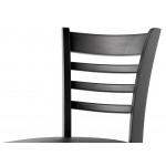 Lancaster Table & Seating Black Finish Wood Ladder Back Chair with Black Wood Seat - Detached Seat