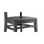 Lancaster Table & Seating Black Finish Wood Ladder Back Chair with Black Wood Seat - Detached Seat