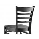 Lancaster Table & Seating Black Finish Wood Ladder Back Chair with Black Wood Seat - Detached Seat
