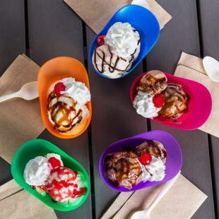 8 oz. Assorted Color Mini Baseball Helmet Ice Cream / Snack Bowl - 300/Case