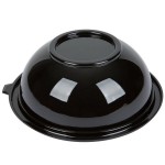 Fineline 5080-BK Super Bowl Black 80 oz. PET Plastic Bowl - 5/Pack