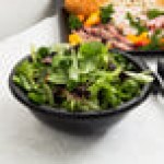 Fineline 5080-BK Super Bowl Black 80 oz. PET Plastic Bowl - 5/Pack