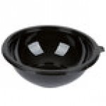 Fineline 5080-BK Super Bowl Black 80 oz. PET Plastic Bowl - 5/Pack