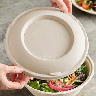 World Centric Compostable Fiber Lid for 36-64 oz. Fiber Take-Out Bowls - 300/Case