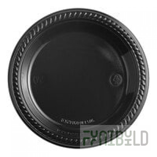 Solia VF40512 Accueil 6.8 oz. Round Sugarcane Bowl with Black PLA Coating - 400/Case