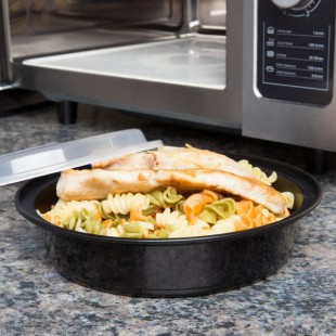 Pactiv Newspring NC737B 35 oz. Black VERSAtainer Round Microwavable Container with Lid - 150/Case Pactiv Newspring NC737B 35 oz. Black VERSAtainer Round Microwavable Container with Lid - 150/Case