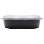 Pactiv Newspring NC737B 35 oz. Black VERSAtainer Round Microwavable Container with Lid - 150/Case