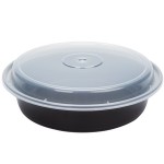 Pactiv Newspring NC737B 35 oz. Black VERSAtainer Round Microwavable Container with Lid - 150/Case