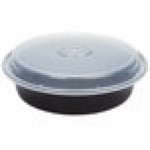 Pactiv Newspring NC737B 35 oz. Black VERSAtainer Round Microwavable Container with Lid - 150/Case