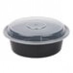 Pactiv Newspring NC737B 35 oz. Black VERSAtainer Round Microwavable Container with Lid - 150/Case