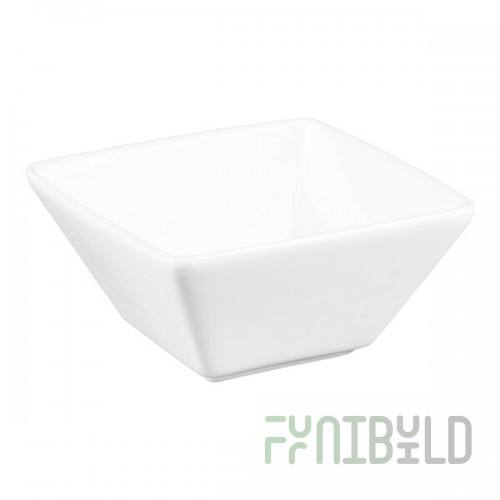 Libbey Slate 10 oz. Ultra Bright White Square Porcelain Bowl - Sample