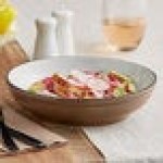 Acopa Embers 32 oz. Hickory Brown Matte Stoneware Pasta Bowl - Sample