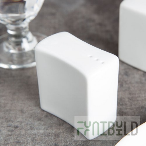 Tuxton GZP-731 TuxTrendz 2.5 oz. Porcelain White China Pepper Shaker - 12/Case