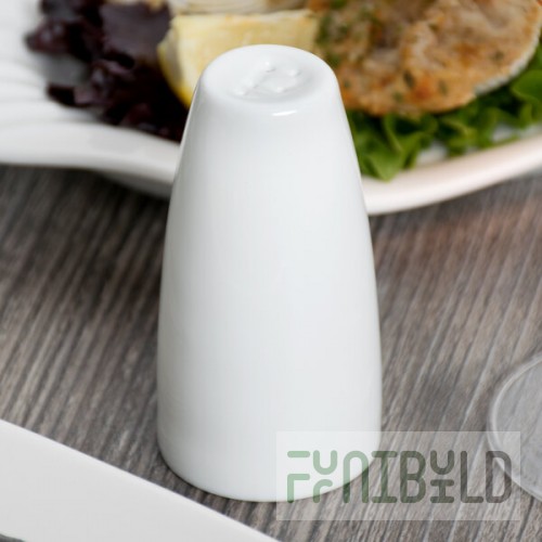 Libbey 911197037 Slenda 2.5 oz. Royal Rideau White Porcelain Pepper Shaker - 36/Case