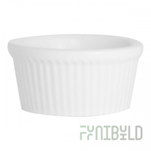 Varick A La Carte from Steelite International 4.5 oz. Bright White Fluted Ramekin - 36/Case