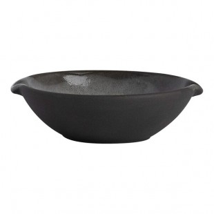 Off Grid Studio Gembrook from Steelite International 3.5 oz. Round Gray Stoneware Double-Spouted Sauce Dish - 36/Case