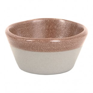 Front of the House Mezze® 3 oz. Cinnamon Two-Tone Round Porcelain Ramekin - 12/Case