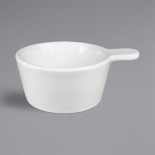 International Tableware European White 4.5 oz. Porcelain Sampling Bowl with Handle - 24/Case International Tableware European White 4.5 oz. Porcelain Sampling Bowl with Handle - 24/Case
