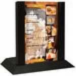 Menu Solutions WDAFR-B Black Wood Menu Holder / Tent with 5 Menu Solutions WDAFR-B Black Wood Menu Holder / Tent with 5