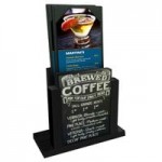 Menu Solutions WDAFR-B Black Wood Menu Holder / Tent with 5 Menu Solutions WDAFR-B Black Wood Menu Holder / Tent with 5