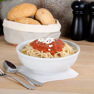 Tuxton BPB-3503 1.09 Qt. Porcelain White China Menudo / Pasta / Salad Bowl - 12/Case