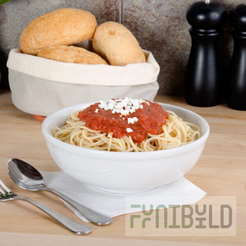Tuxton BPB-3503 1.09 Qt. Porcelain White China Menudo / Pasta / Salad Bowl - 12/Case