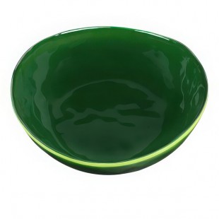 Elite Global Solutions Maya 48 oz. Green Reactive Glaze Irregular Round Melamine Bowl - 6/Case Elite Global Solutions Maya 48 oz. Green Reactive Glaze Irregular Round Melamine Bowl - 6/Case