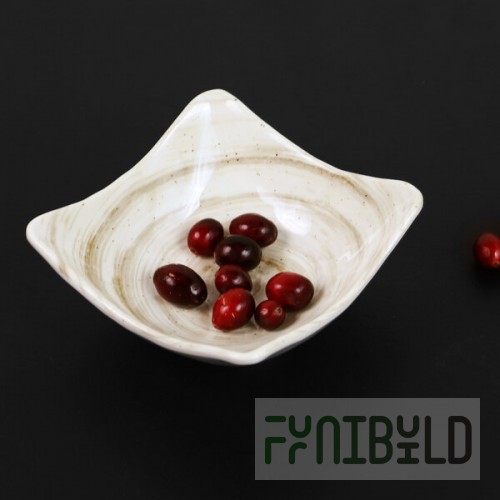 Elite Global Solutions D52SQ Van Gogh Taupe 9 oz. Square Melamine Bowl - 6/Case