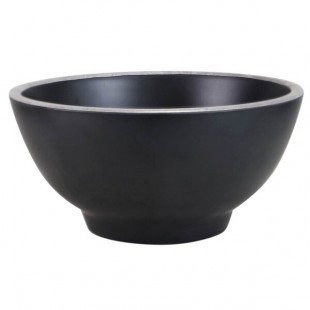 Elite Global Solutions B245060-SLVB Kobe 20 oz. Black / Silver Round Melamine Bowl - 6/Case Elite Global Solutions B245060-SLVB Kobe 20 oz. Black / Silver Round Melamine Bowl - 6/Case