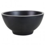 Elite Global Solutions B245060-SLVB Kobe 20 oz. Black / Silver Round Melamine Bowl - 6/Case