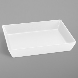 Delfin from Steelite International DFBRC1210LT020 Linen 3 Qt. White Rectangular Melamine Bowl Delfin from Steelite International DFBRC1210LT020 Linen 3 Qt. White Rectangular Melamine Bowl