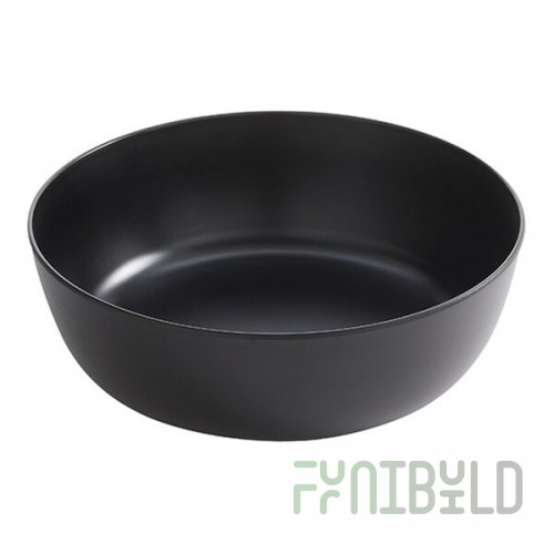 American Metalcraft Ani 169 oz. Black Round Melamine Serving Bowl - 6/Case