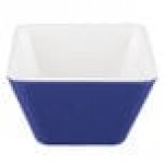 Vollrath V2220030 5 oz. Blue / White Extra-Small Square Melamine Bowl