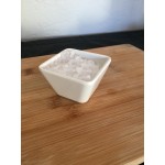Vollrath V2220030 5 oz. Blue / White Extra-Small Square Melamine Bowl