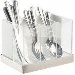 Cal-Mil 3025-55 Luxe White Rectangular Riser with Stainless Steel Base - 12