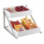 Cal-Mil 3025-55 Luxe White Rectangular Riser with Stainless Steel Base - 12