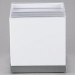Cal-Mil 3025-55 Luxe White Rectangular Riser with Stainless Steel Base - 12