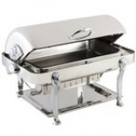 Bon Chef 18040CH Elite Rectangle 8 Qt. Dripless Stainless Steel with Chrome Accents Roll Top Chafer with Lion Legs Bon Chef 18040CH Elite Rectangle 8 Qt. Dripless Stainless Steel with Chrome Accents Roll Top Chafer with Lion Legs